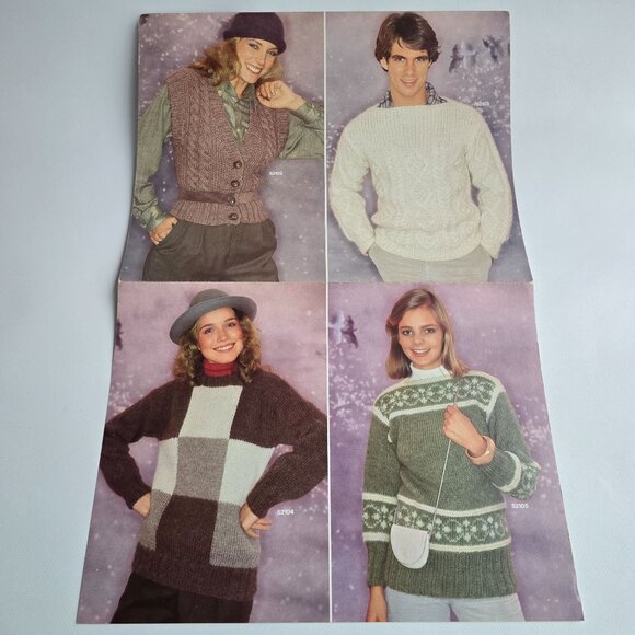Vintage Unger Skol Yarn Knitting Pattern Book Vol 231 Sweaters & Accessories - Picture 4 of 16